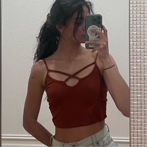 Burgundy crop tank top Mudd